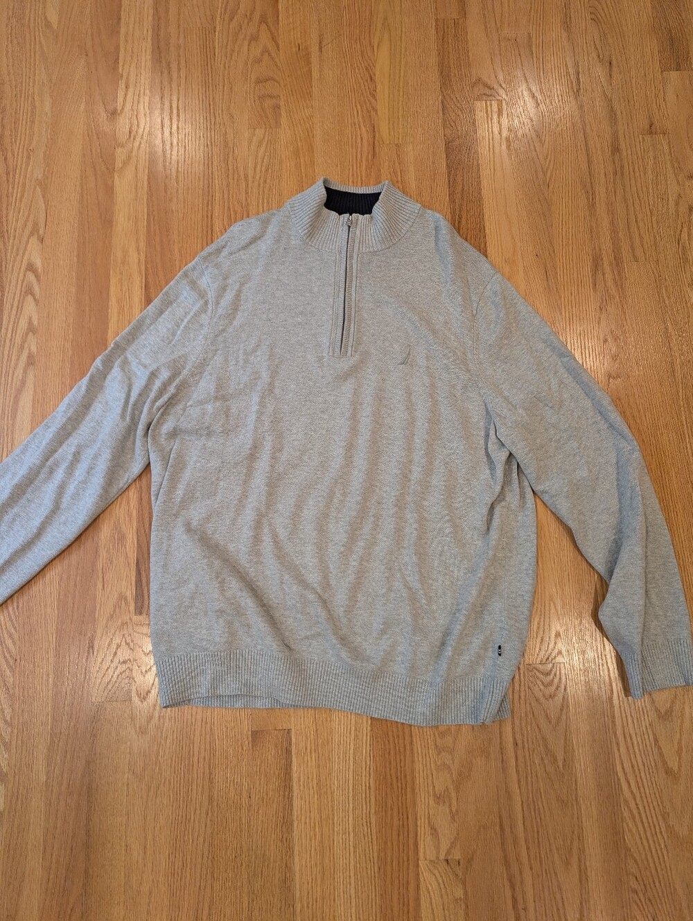Nautica Size XXL 3/4 Zip Grey Sweater